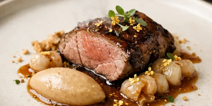 荔枝麴低温羊肩：桂花木冷烟与发酵荔枝味噌的米其林级创意