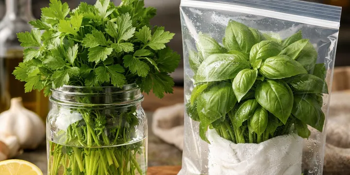 Keep Fresh Herbs Fresh for Weeks — Mason Jar + Bag Hack