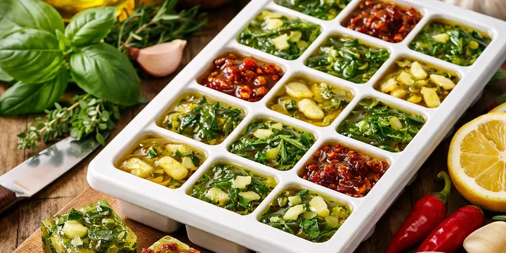 Frys örter i olja: alltid färska smaker på ett iskubssätt